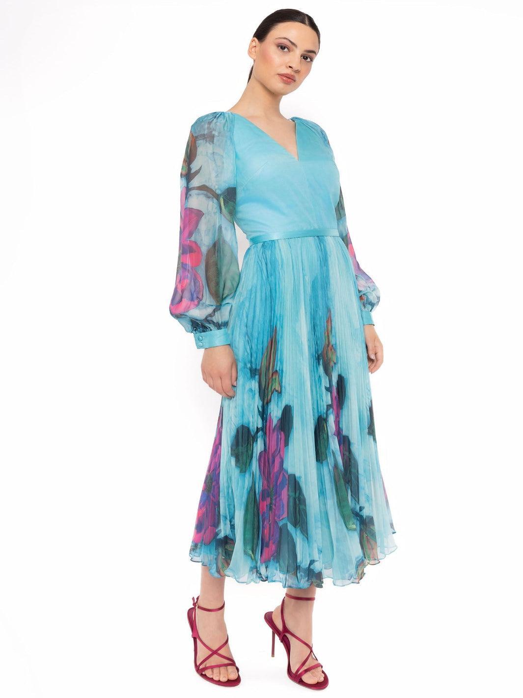 Carla Ruiz Dress 52704 In Turquoise Print – Nicola Ross