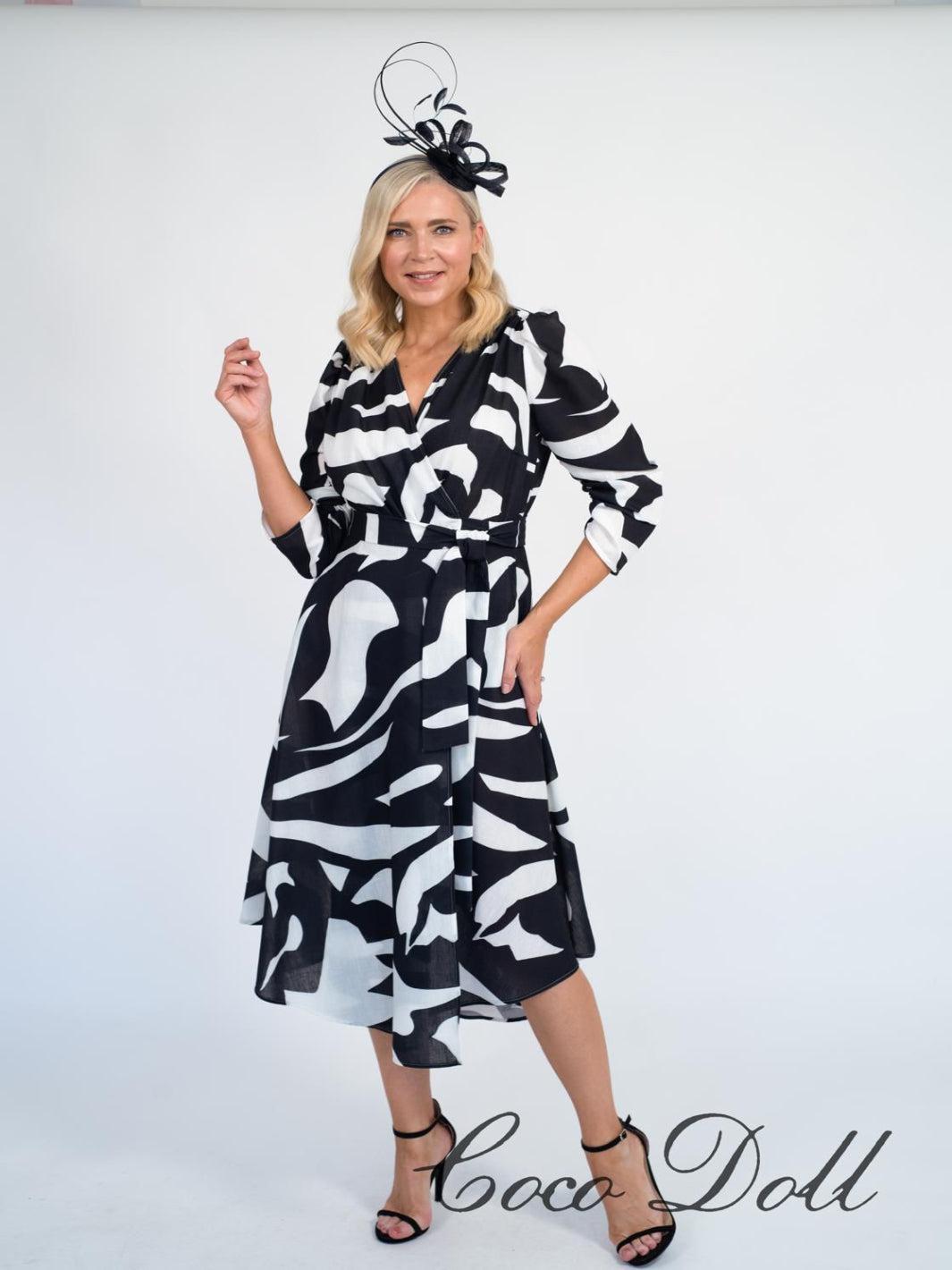 Coco Doll Pemo Dress In Black/White-Mother of the bride- mother of the groom -Nicola Ross
