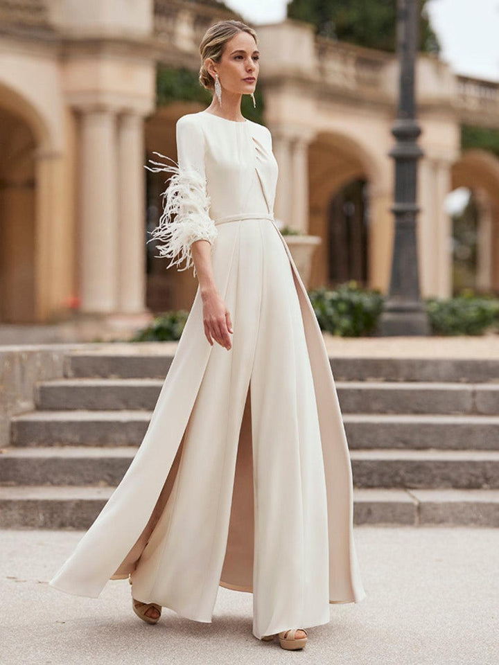 Couture Club Jumpsuit 8G145 In Beige-Mother of the bride- mother of the groom -Nicola Ross