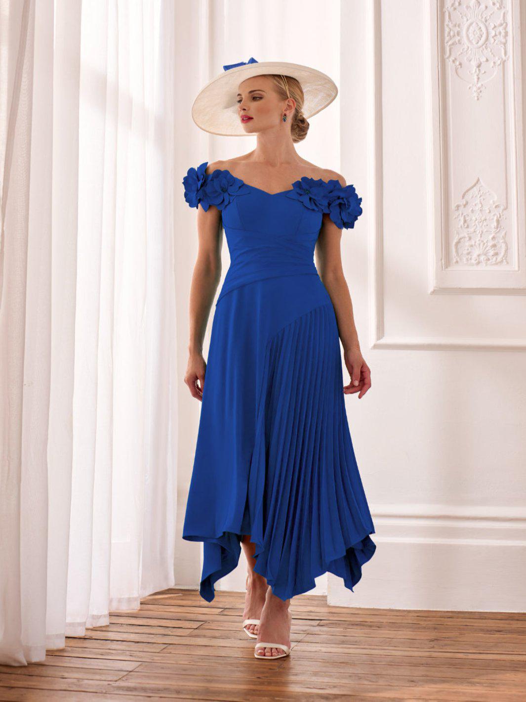 John Charles Dress 66632B In Cobalt Blue Nicola Ross John Charles Dress 66632B In Cobalt Blue Nicola Ross