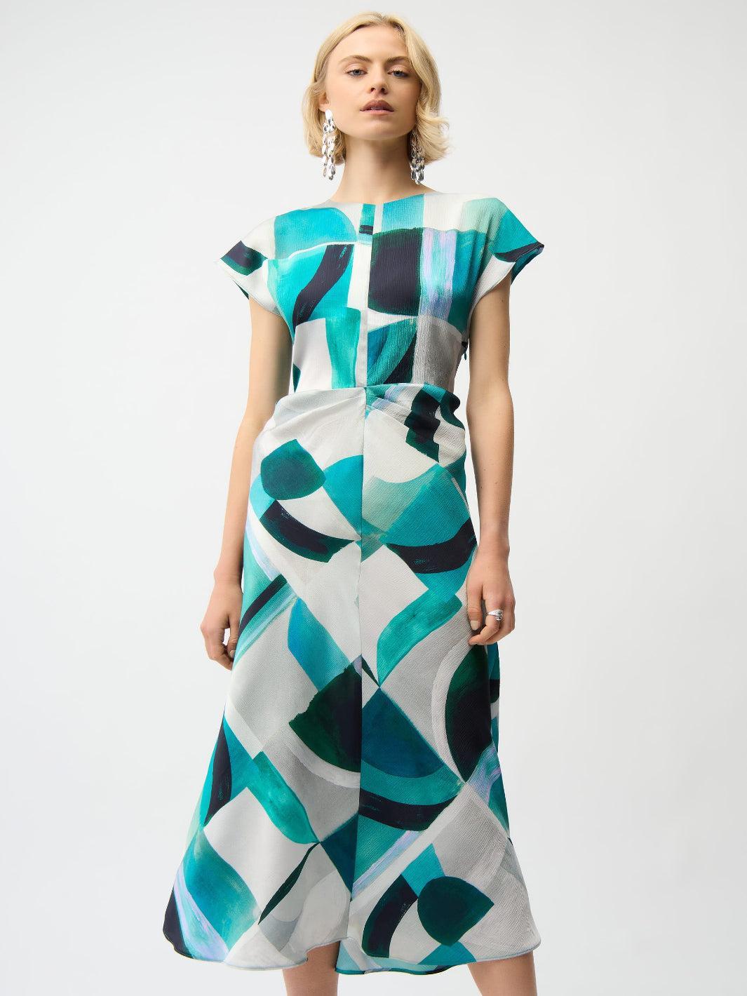 sachin and babi light blue dress Joseph Ribkoff Casual Summer Midi Dress In Midnight Blue 261064 – Nicola  Ross main image 1