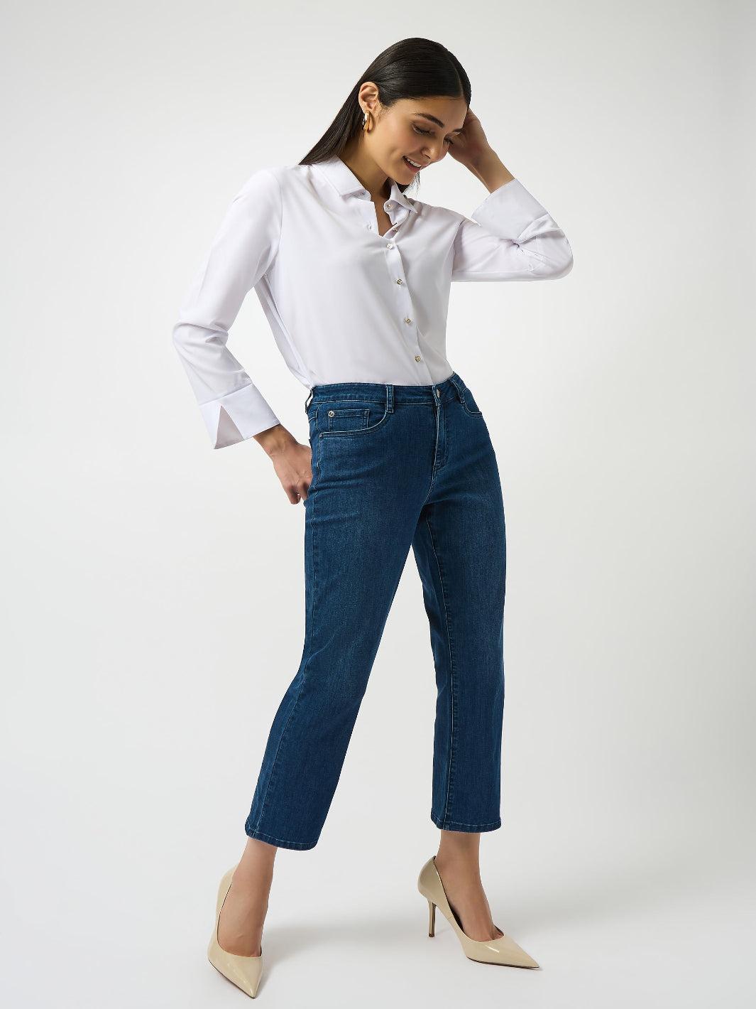 Joseph Ribkoff Classic Straight Jeans In Denim Medium Blue 252926F25-Nicola Ross
