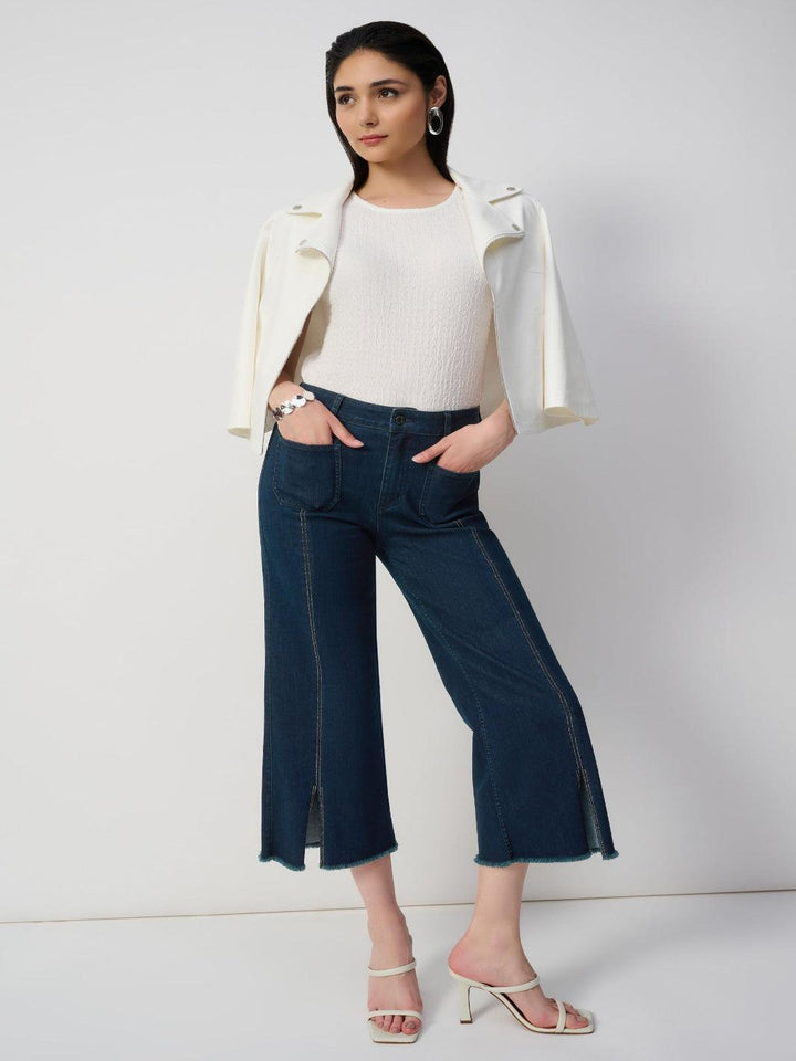 Joseph Ribkoff Cropped Jeans In Dark Denim 241903F25-Nicola Ross