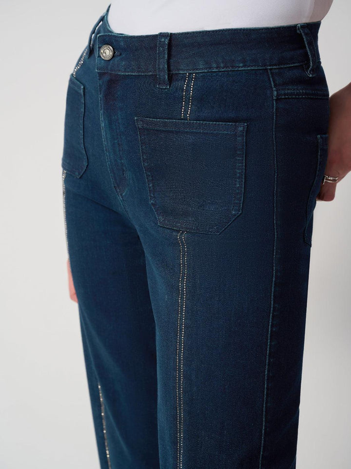 Joseph Ribkoff Cropped Jeans In Dark Denim 241903F25-Nicola Ross