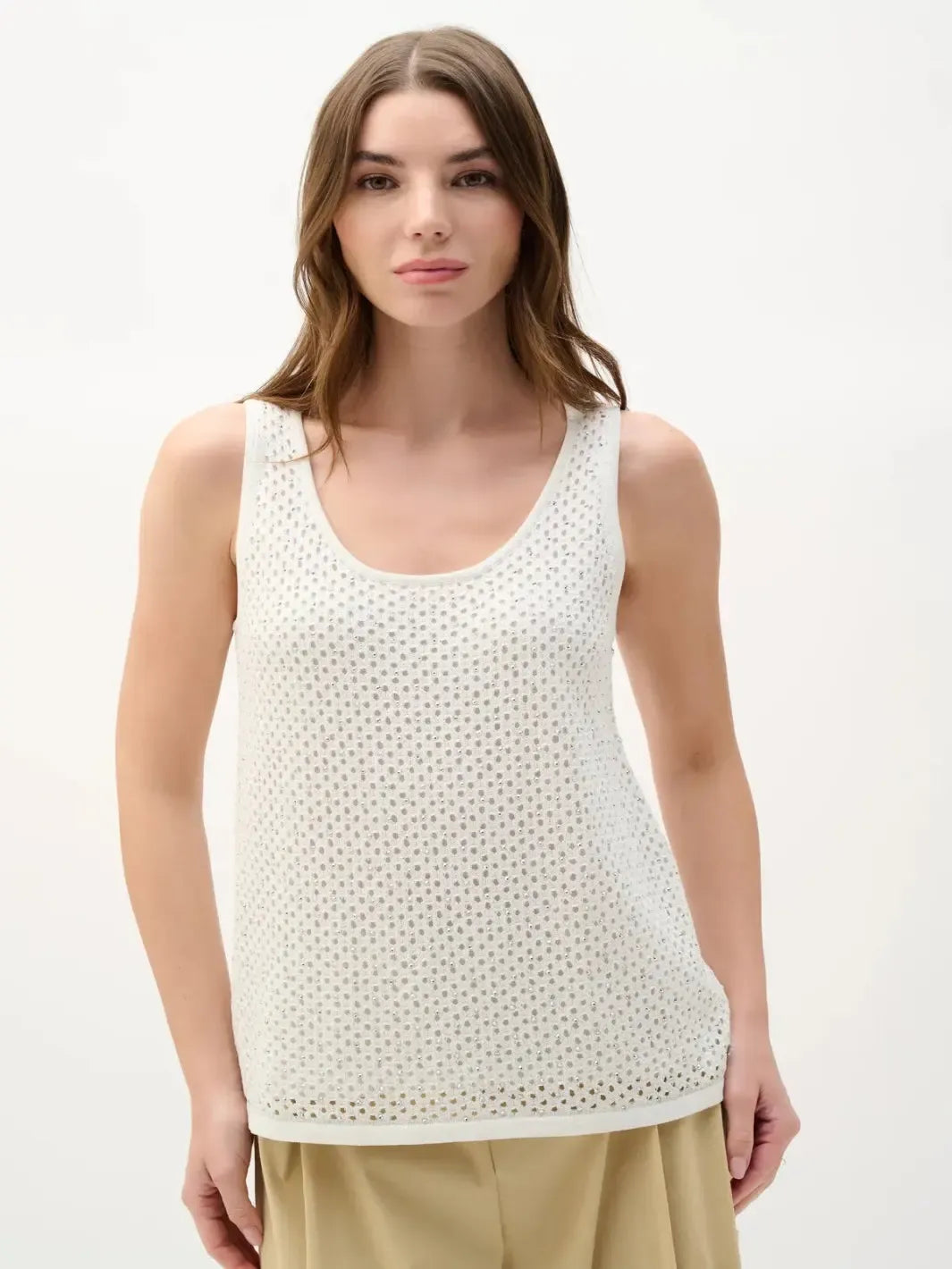 Joseph Ribkoff Embellished Knit Cami In White 262957 – Nicola Ross