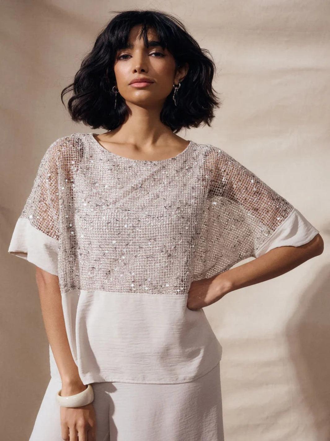 Joseph Ribkoff Jewel Top In Moonstone 262256 – Nicola Ross
