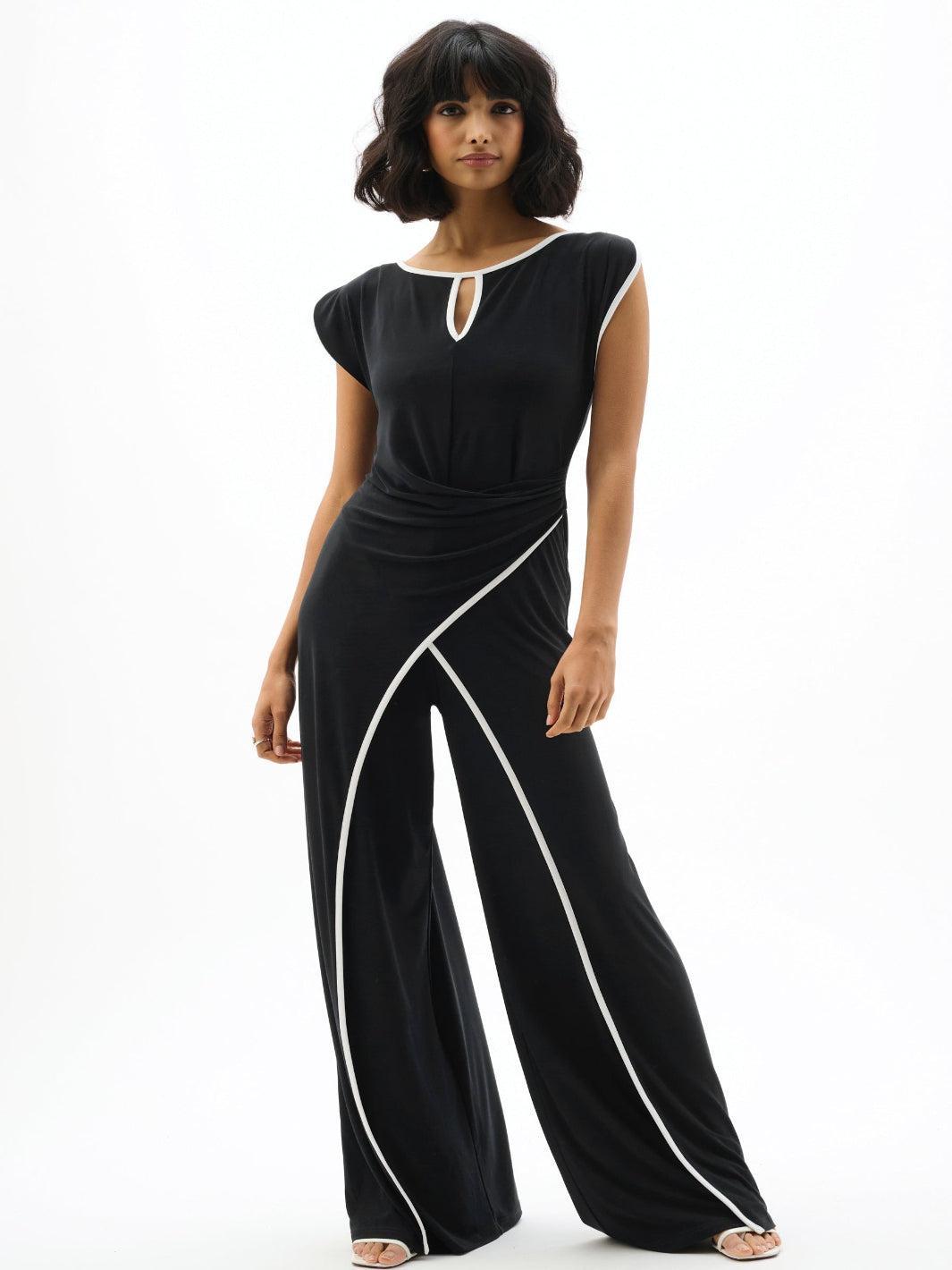Joseph Ribkoff Jumpsuit In Black/Vanilla 262092 – Nicola Ross