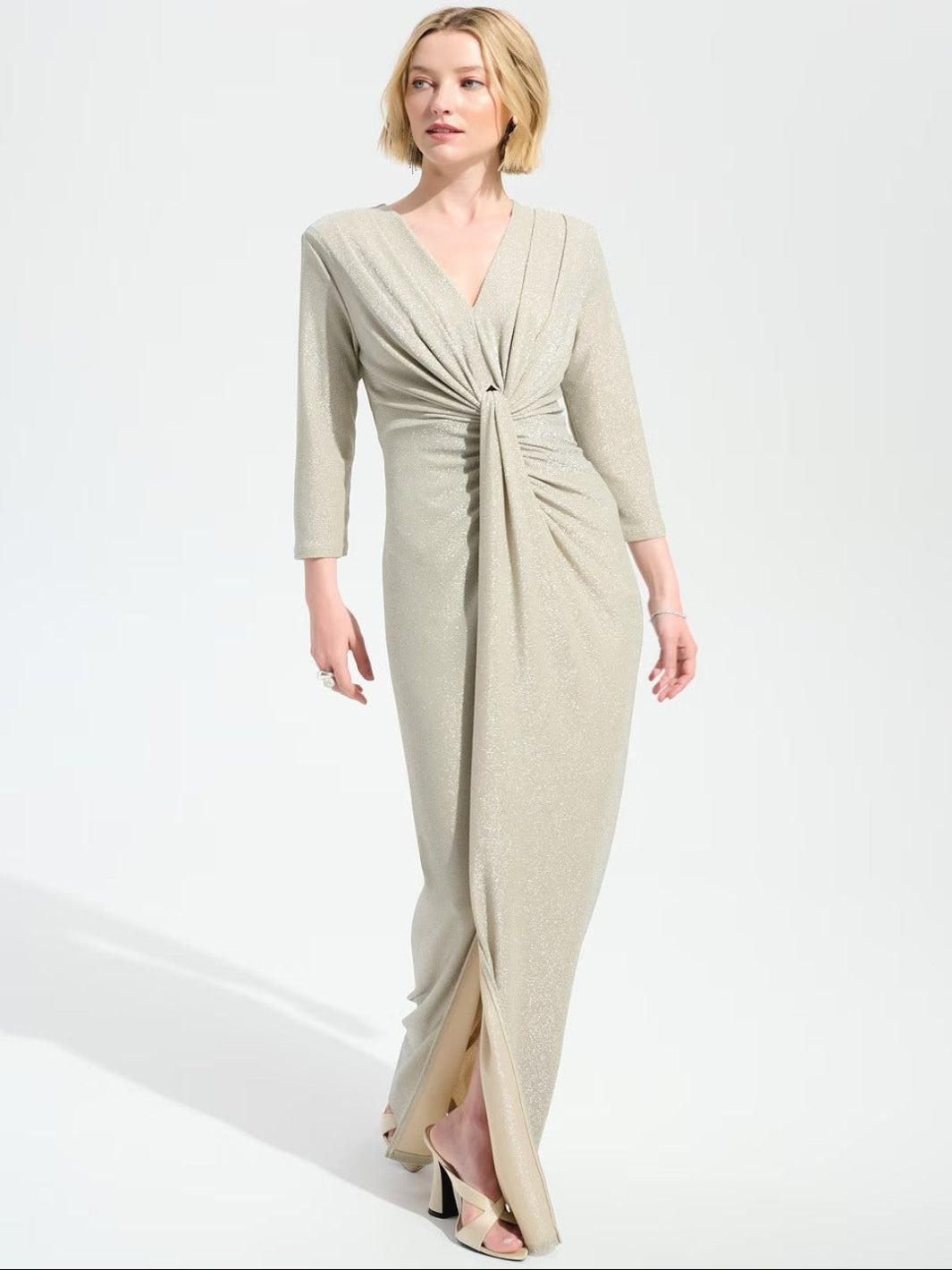 joseph ribkoff maxi dress Joseph Ribkoff Maxi Shimmer Dress In Champagne 261743 – Nicola Ross