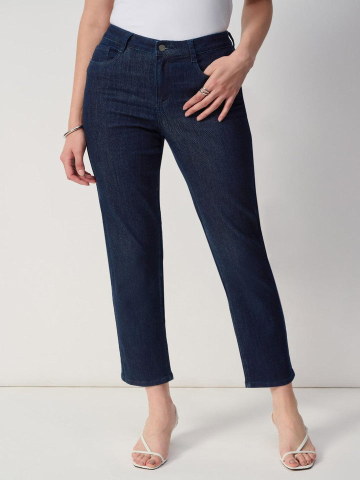 Joseph Ribkoff Mid-Rise Casual Jeans In Dark Denim Blue 251966F25-Nicola Ross