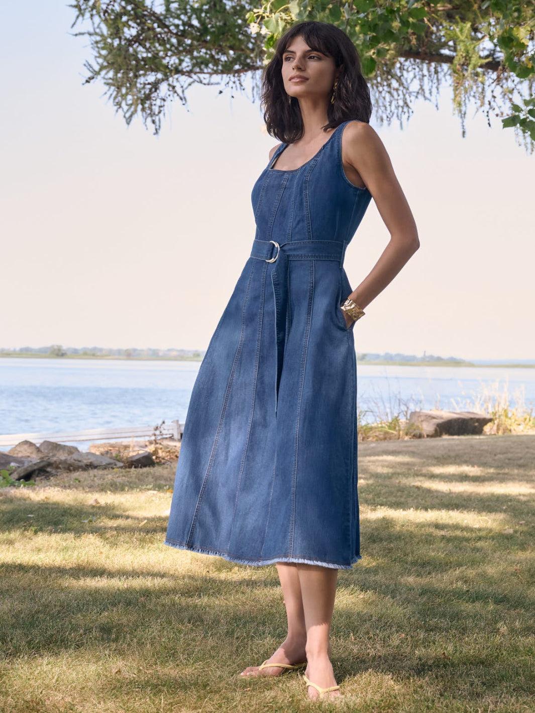 Joseph Ribkoff Midi Denim Dress In Blue 262901 Nicola Ross Joseph Ribkoff Midi Denim Dress In Blue 262901 Nicola Ross