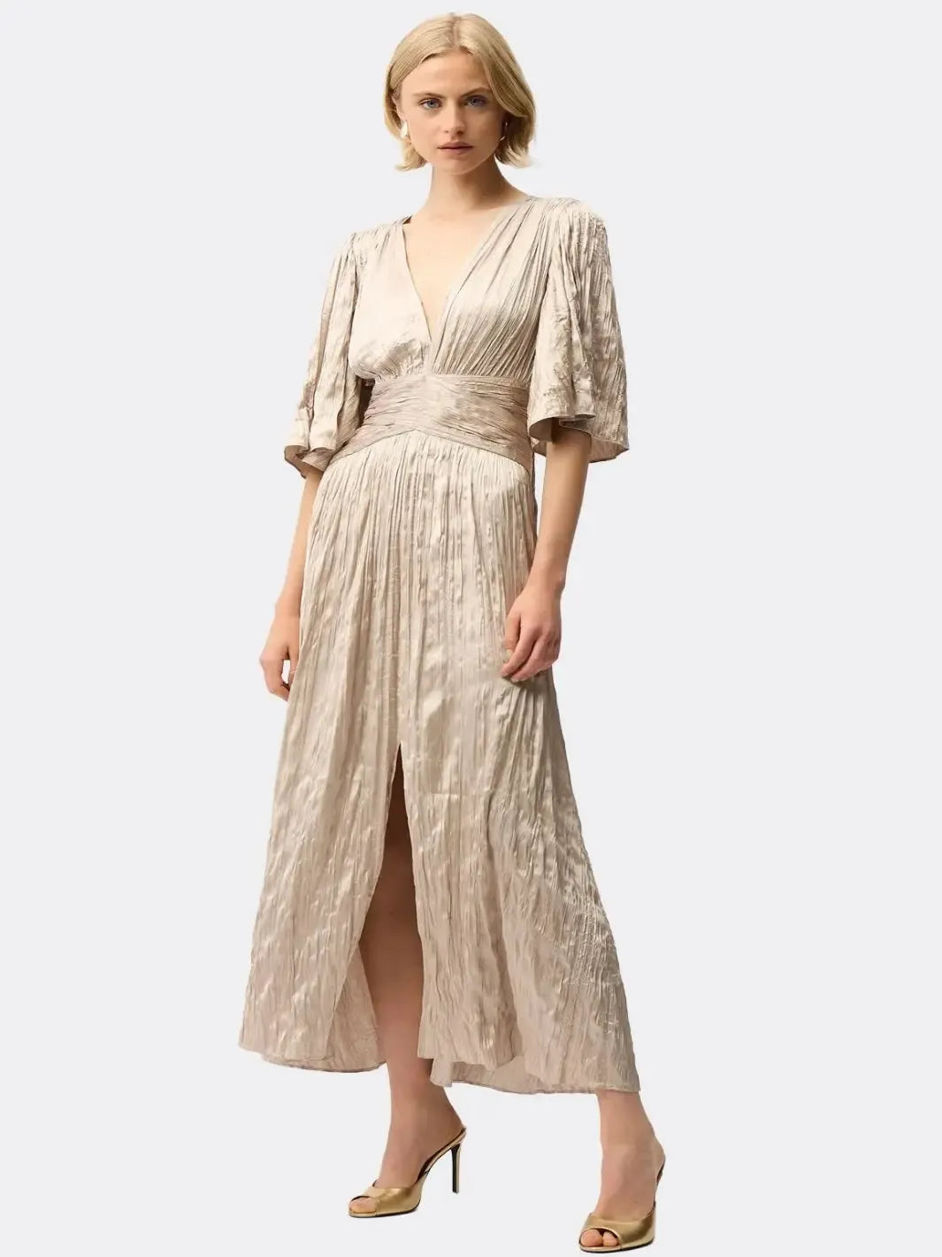 Joseph Ribkoff Midi Satin Dress In Beige 261962  Nicola Ross