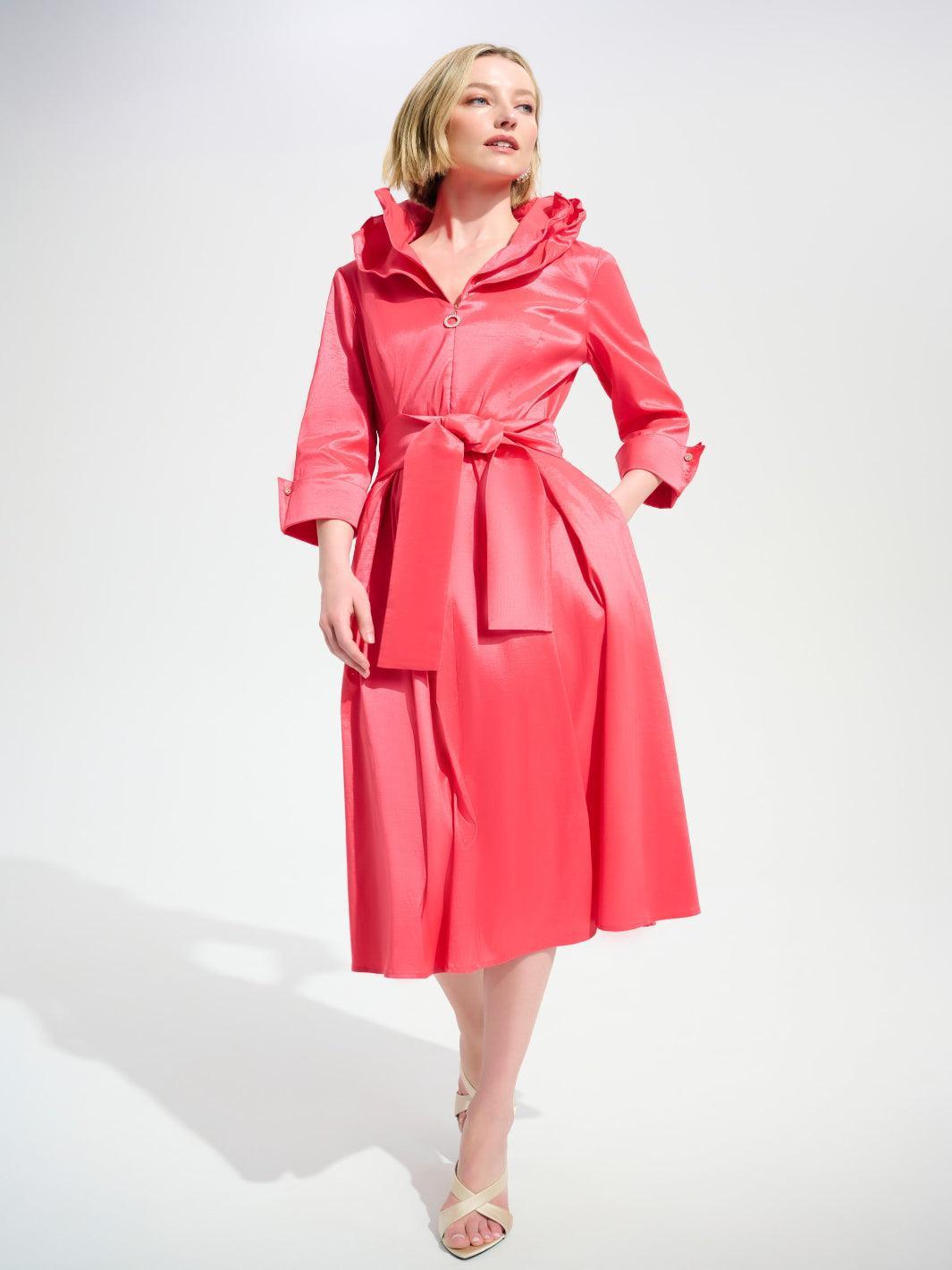 Joseph Ribkoff Midi Wrap Dress In Coral 261719 – Nicola Ross