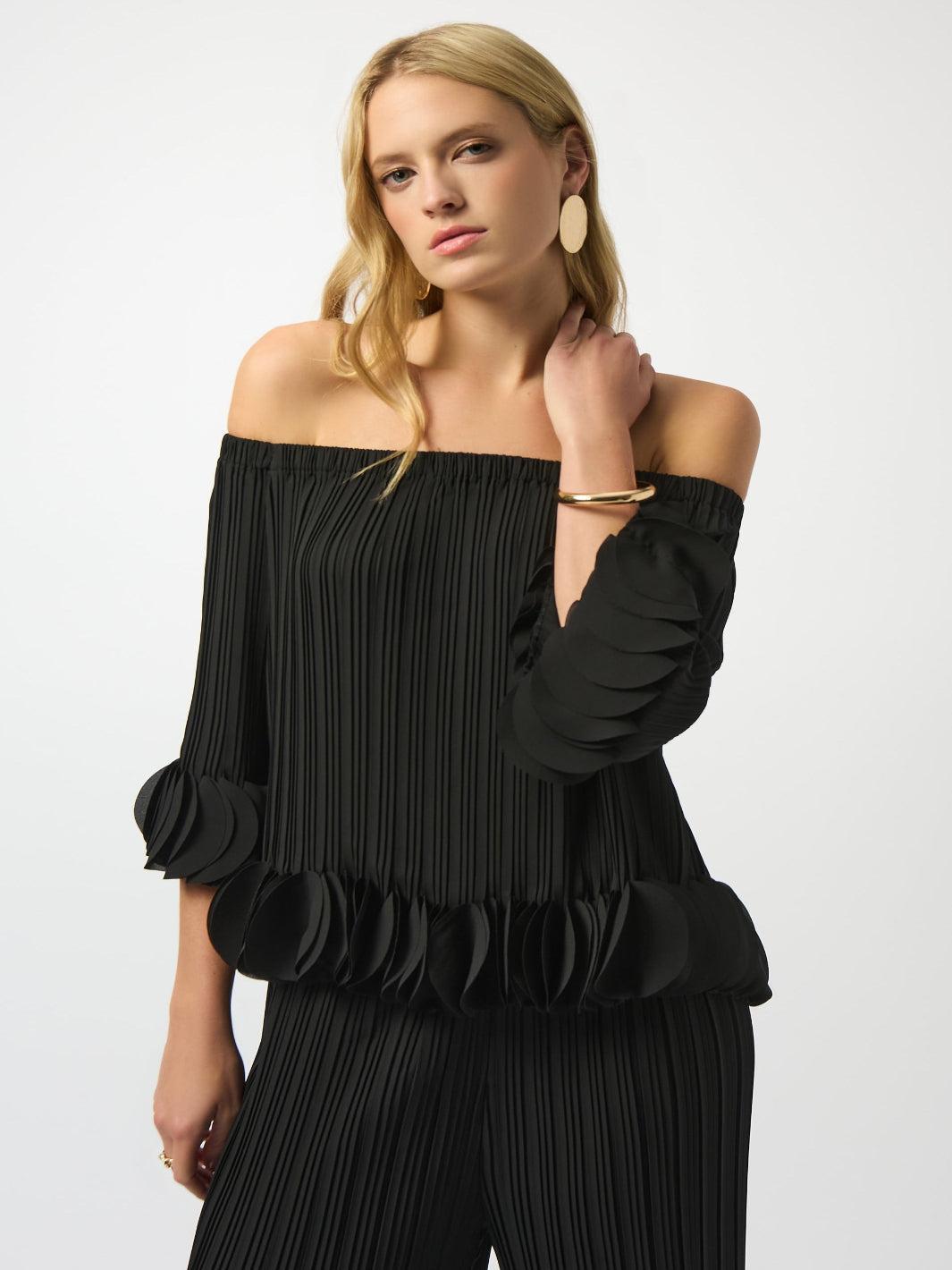 Joseph Ribkoff Off-shoulder Chic Top In Black 253939 – Nicola Ross