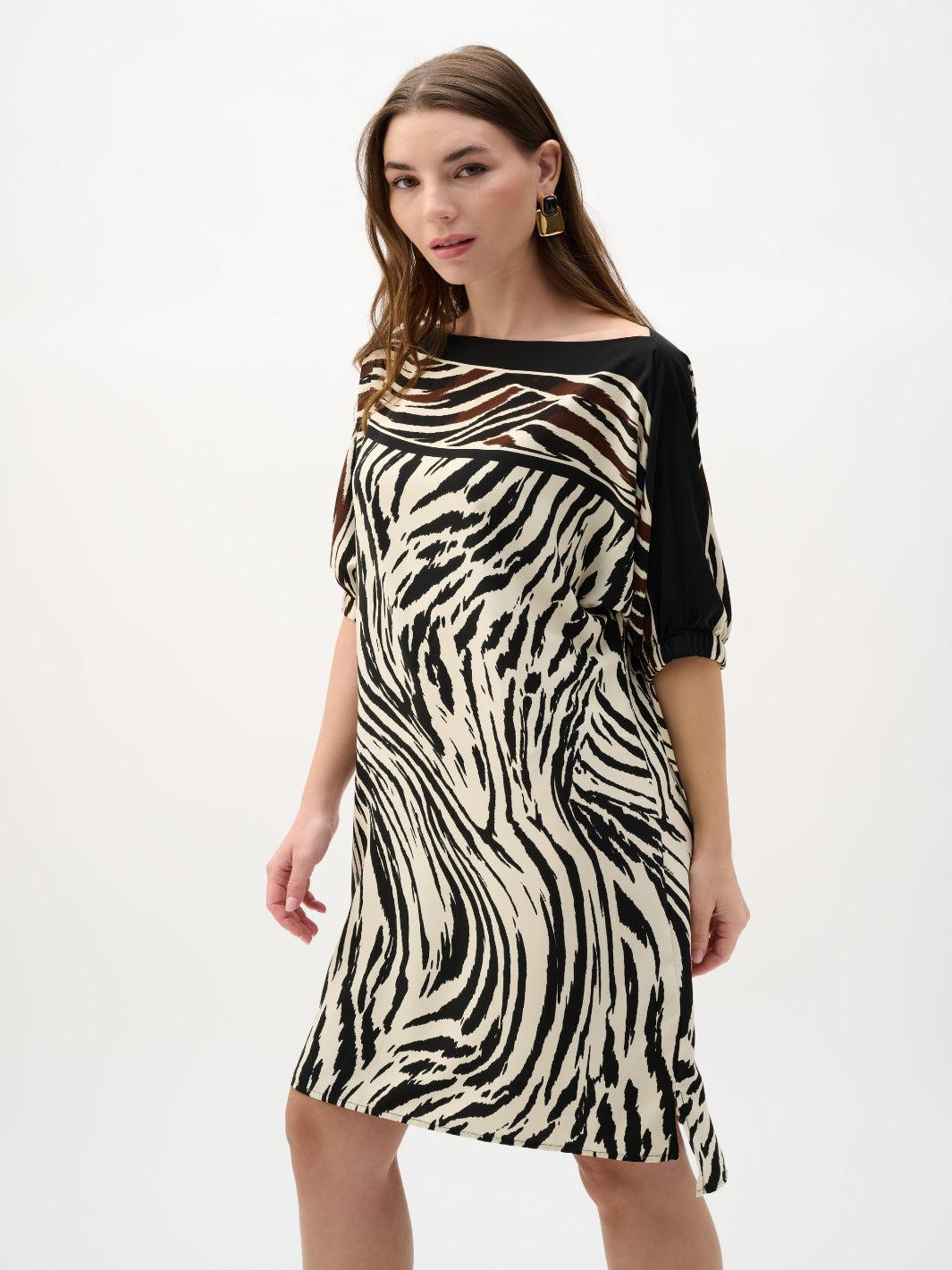 Joseph Ribkoff Shift Dress In Beige/Multi 262229 – Nicola Ross