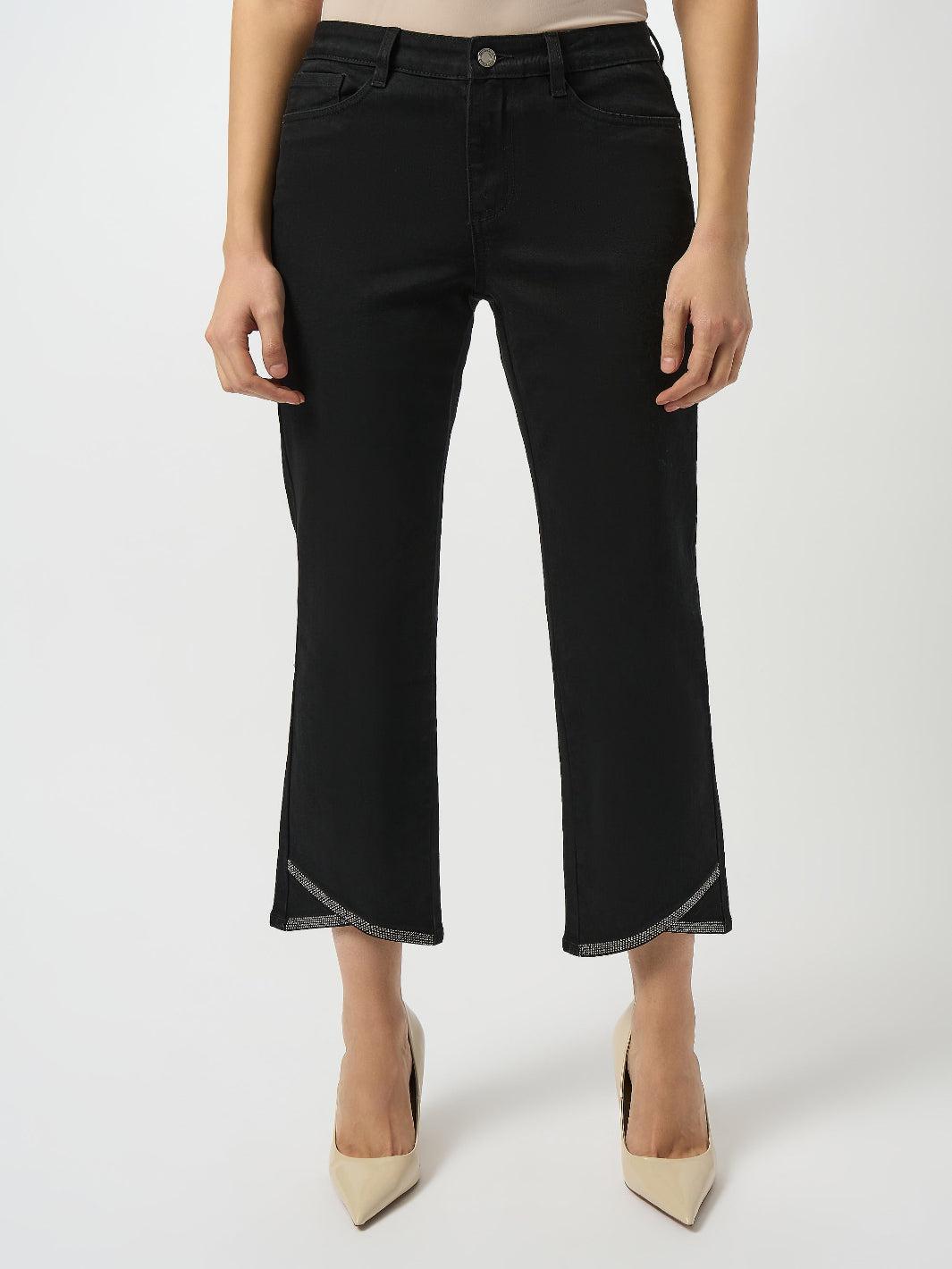 Joseph Ribkoff Slim Cropped Jeans In Black 253986-Nicola Ross