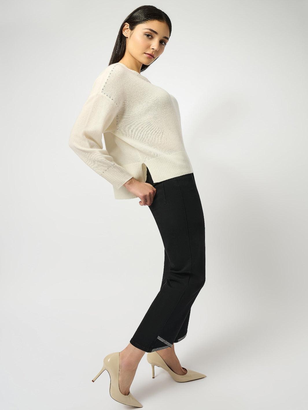 Joseph Ribkoff Slim Cropped Jeans In Black 253986-Nicola Ross