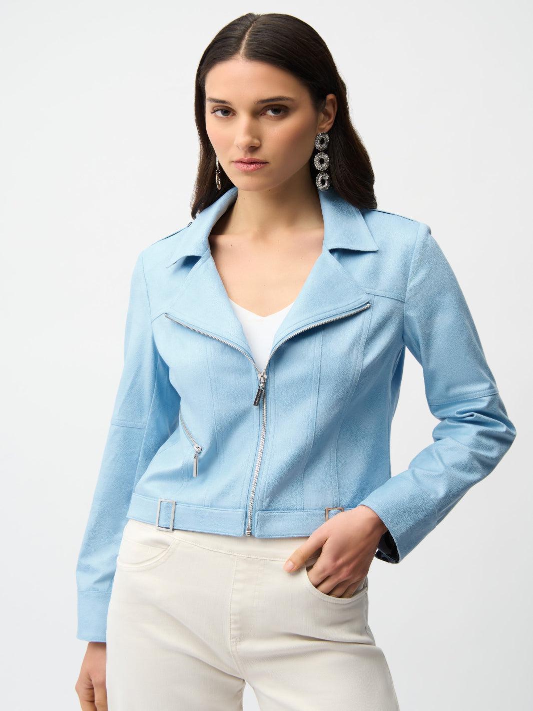 Joseph Ribkoff Zipper Jacket In Sky Blue 261910 – Nicola Ross
