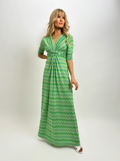 Kate & Pippa Alana Maxi Dress In Green Print