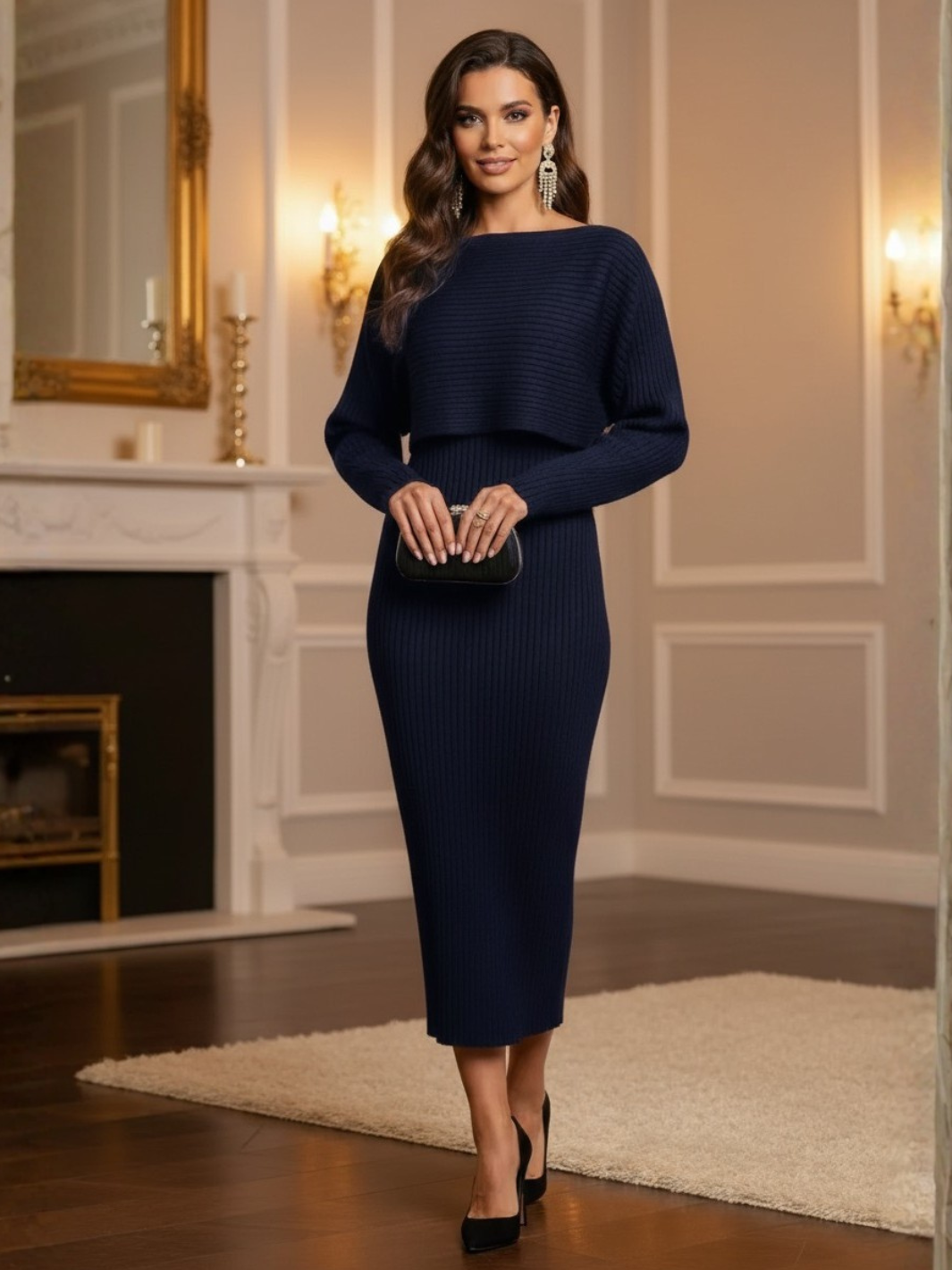 Kate & Pippa Amelia Knit Dress In Navy – Nicola Ross
