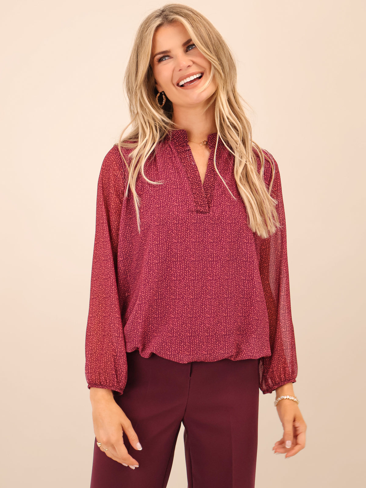 Kate & Pippa Bella Band Top In Magenta-Nicola Ross