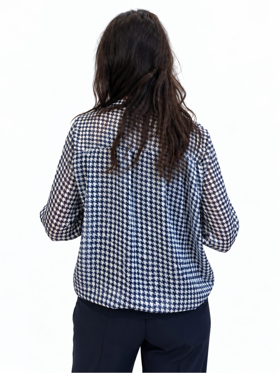 Kate & Pippa Bella Band Top In Navy Lurex Print-Nicola Ross