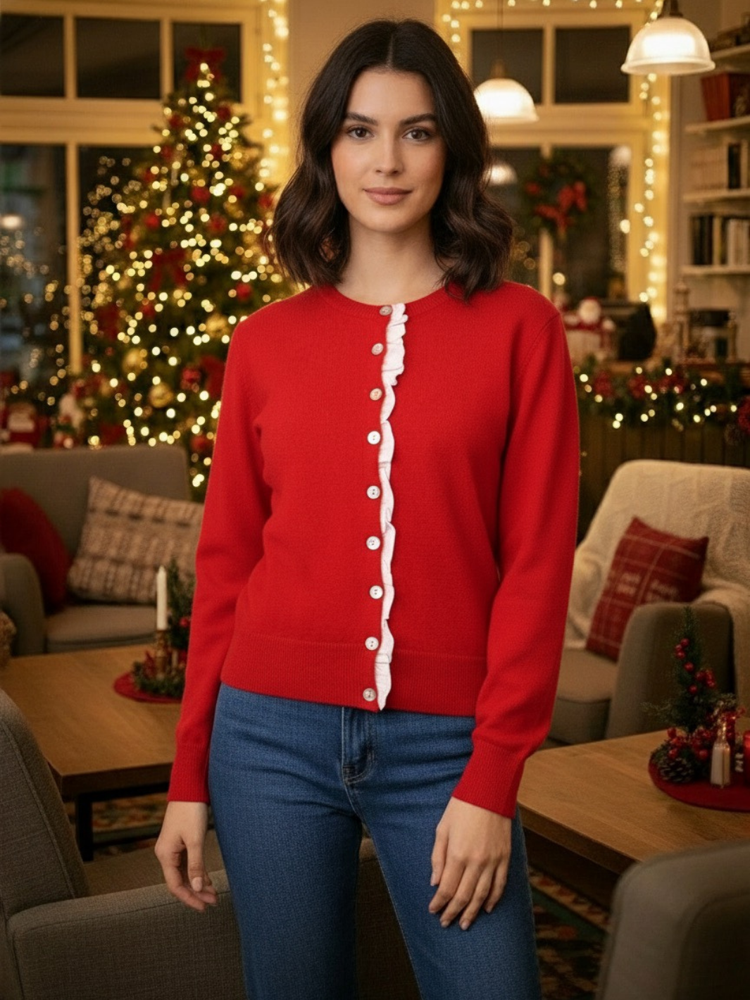 Kate & Pippa Lilah Cardigan In Red – Nicola Ross