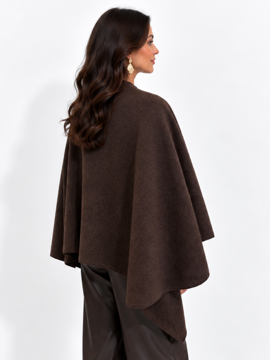 Kate & Pippa Lucia Wrap Knit In Brown-Nicola Ross