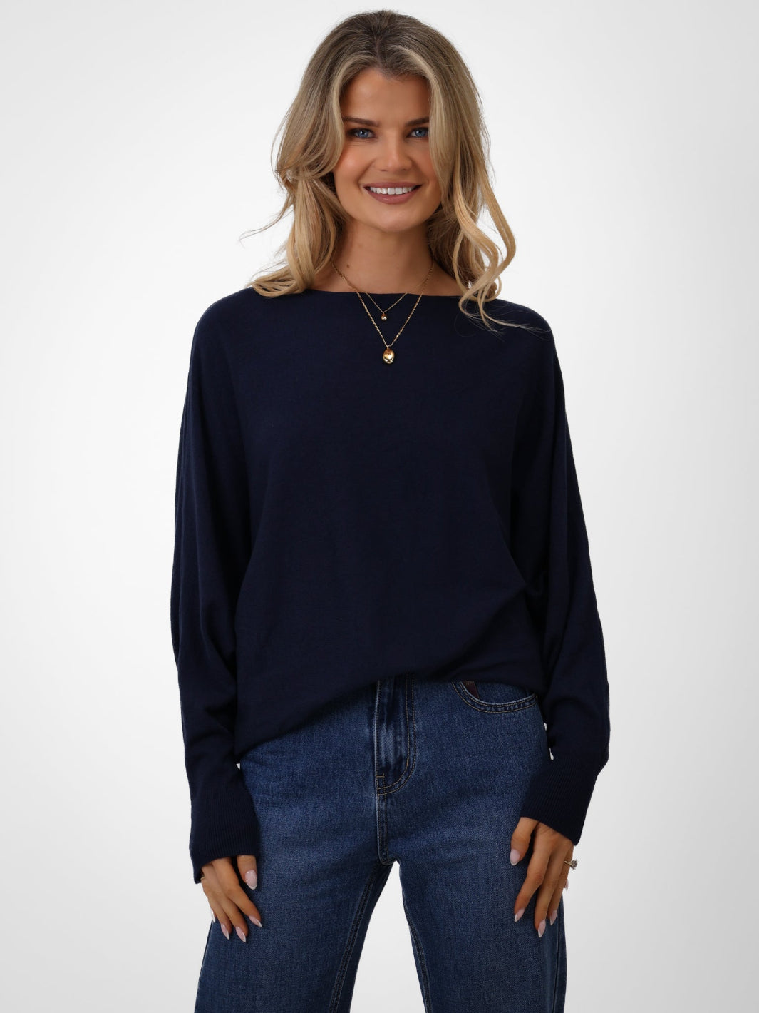 Kate Pippa Milano Knit Jumper In Navy – Nicola Ross