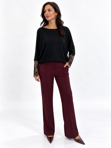 Kate & Pippa Nicks Stripe Trousers In Mulberry-Nicola Ross