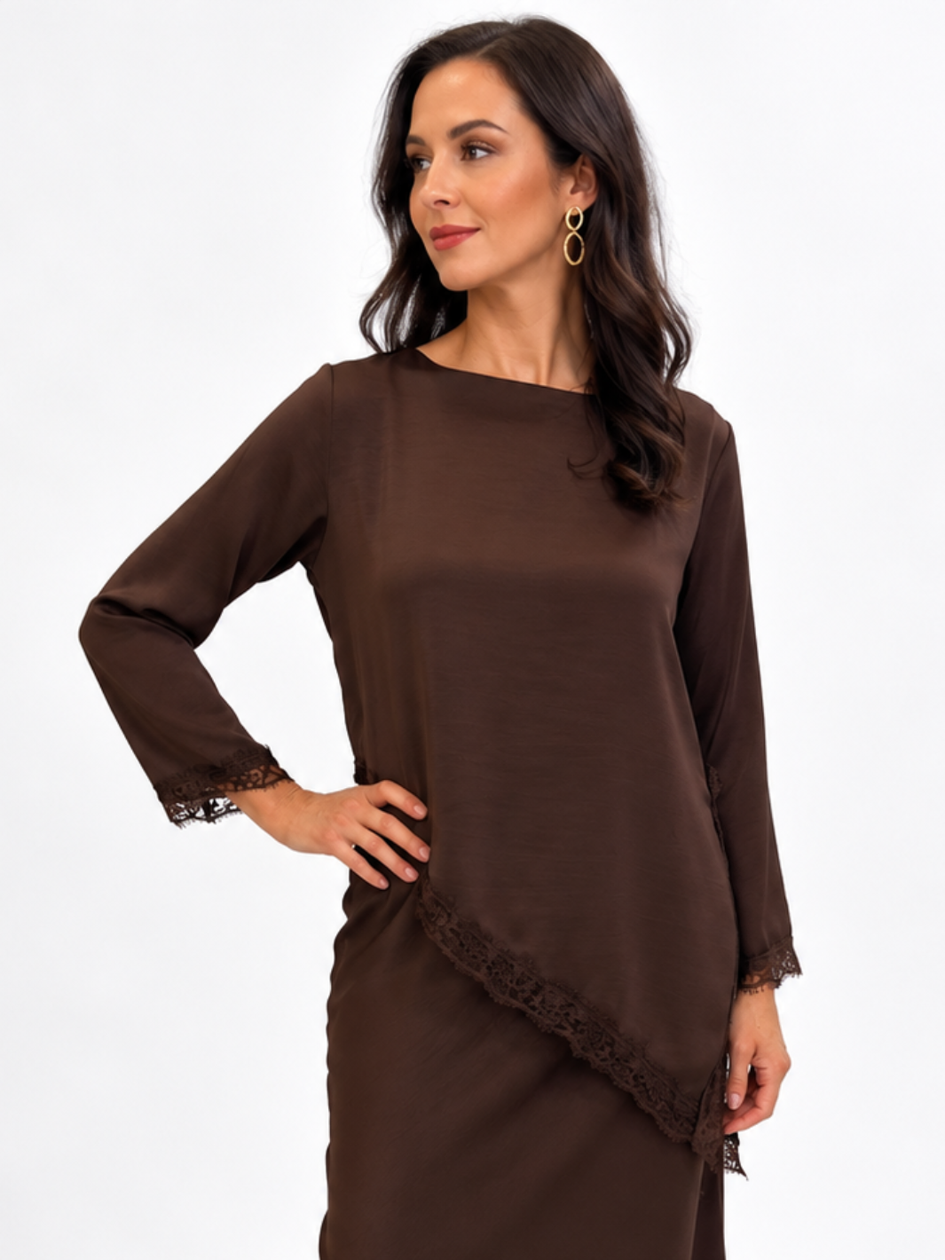 Kate & Pippa Penny Top In Chocolate Brown-Nicola Ross