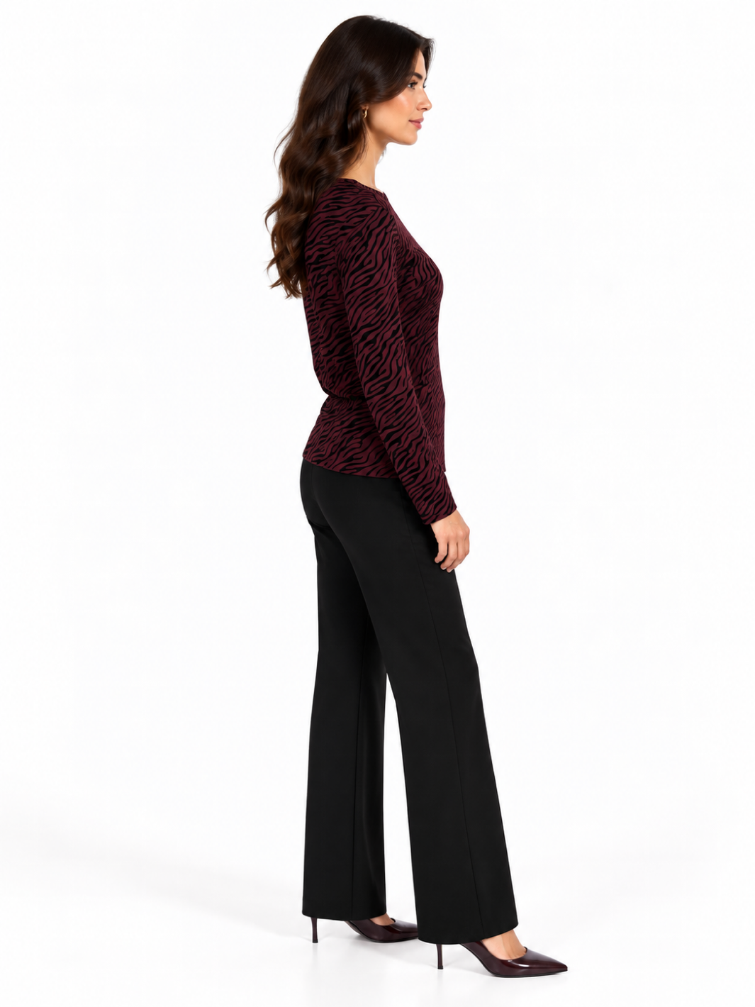 Kate & Pippa Ravi Top In Burgundy Print-Nicola Ross