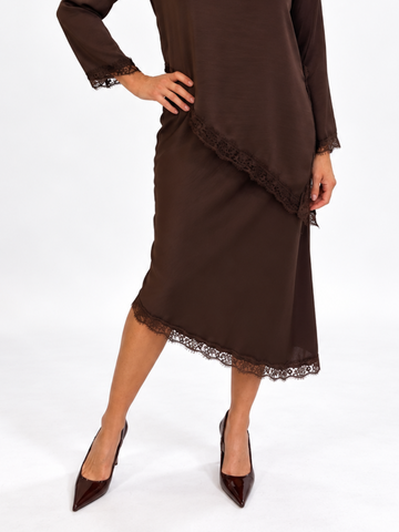 Kate & Pippa Steffi Skirt In Chocolate Brown-Nicola Ross
