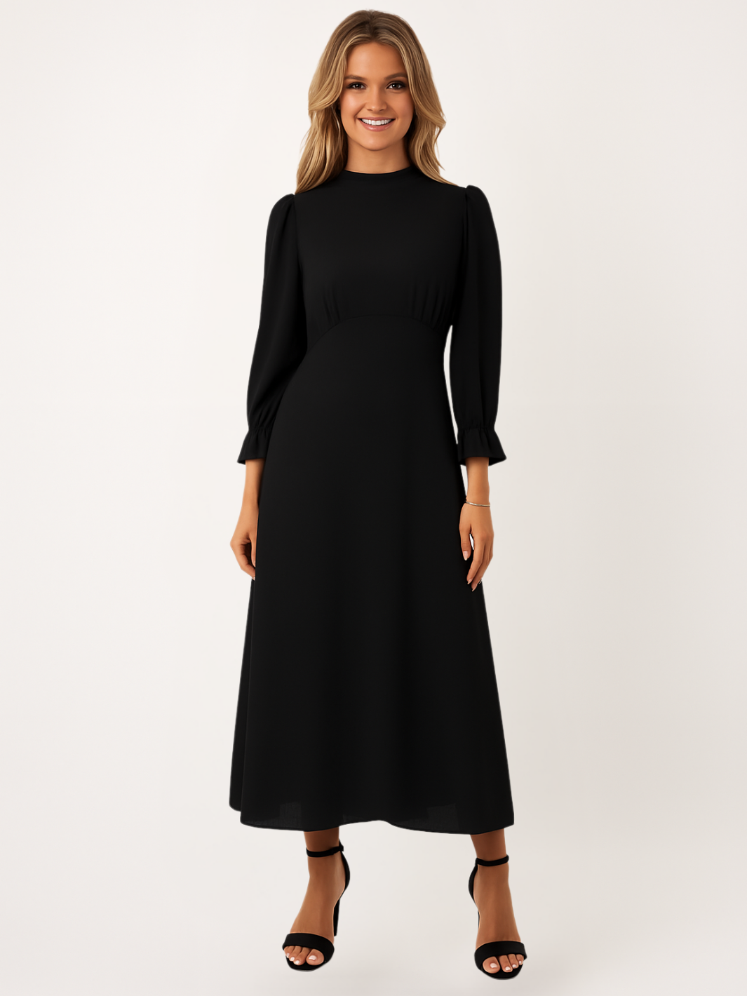 Kate & Pippa Tilly Midi Dress In Black-Nicola Ross