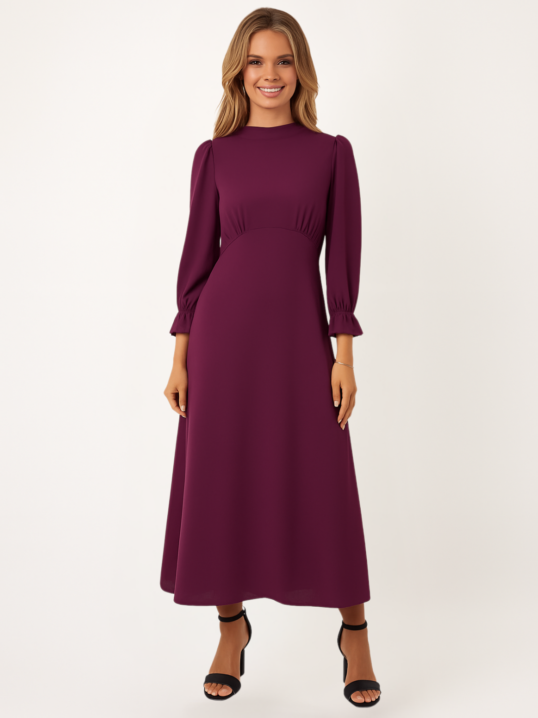 Kate & Pippa Tilly Midi Dress In Plum-Nicola Ross