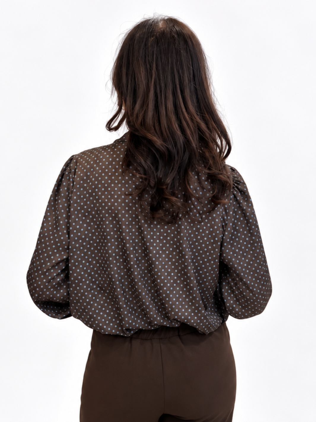 Lil Jen Camille Polka Dot Blouse In Brown Print-Nicola Ross
