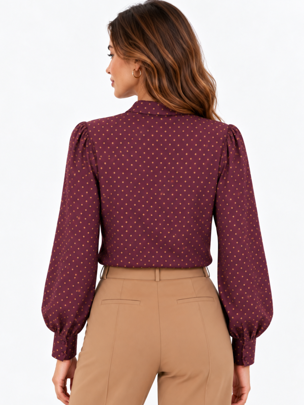 Lil Jen Camille Polka Dot Blouse In Plum Print-Nicola Ross