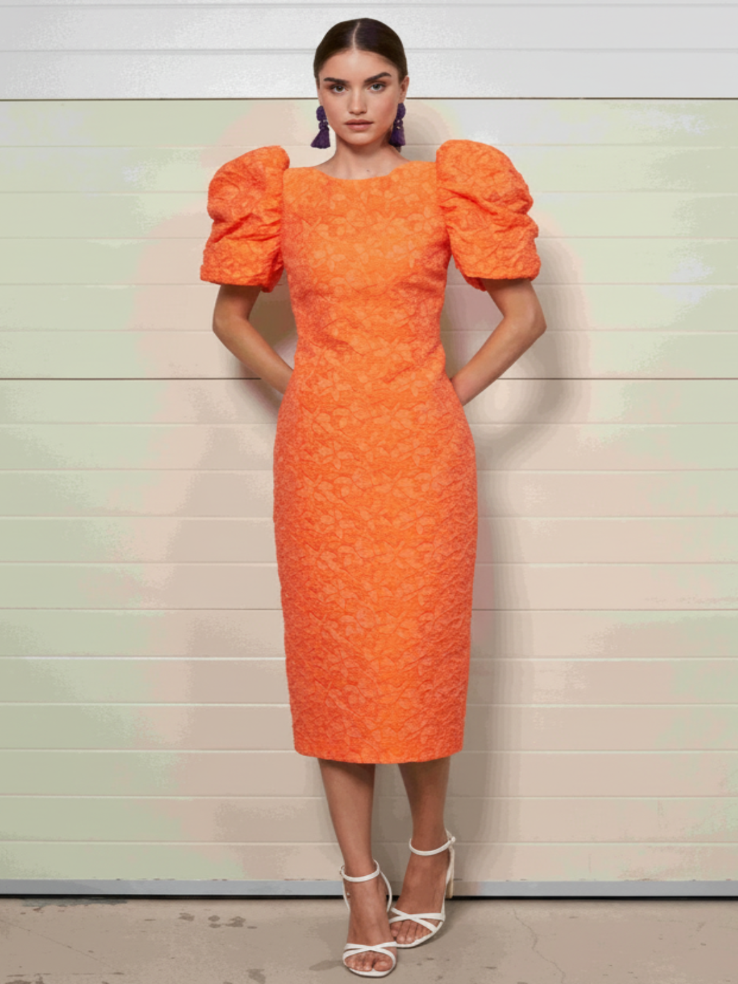 open lace back dress Tomato Staghorn Puff Sleeve Dress  Beastly Threads