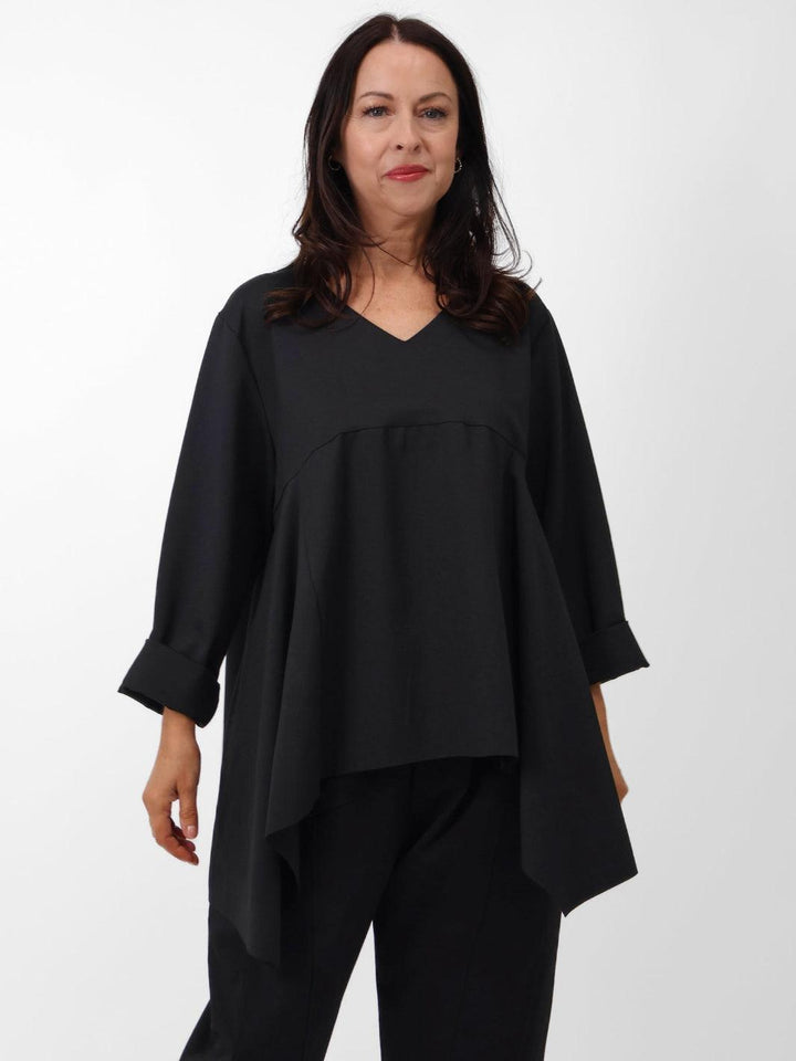 Niamh V Neck Top In Black-Nicola Ross