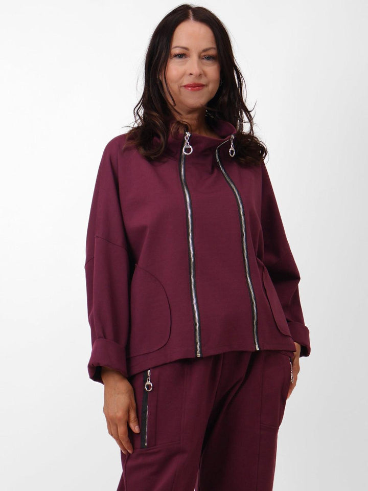 Renee Zip Jacket In Plum-Nicola Ross