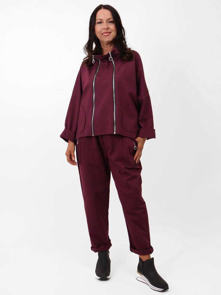 Renee Zip Jacket In Plum-Nicola Ross