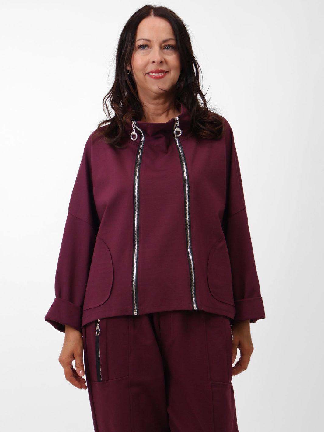 Renee Zip Jacket In Plum-Nicola Ross