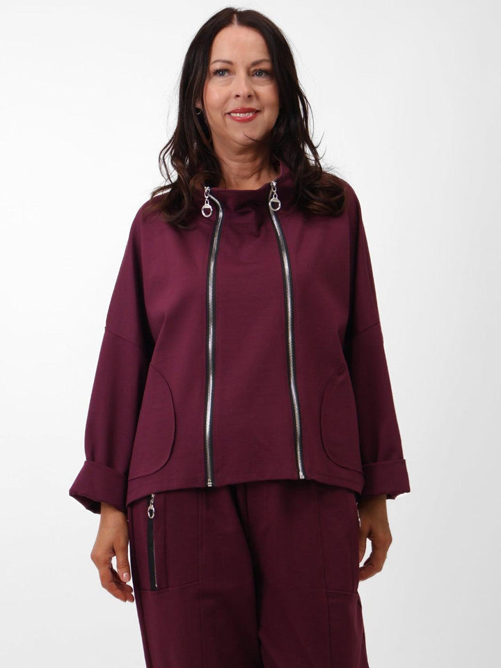 Renee Zip Jacket In Plum-Nicola Ross
