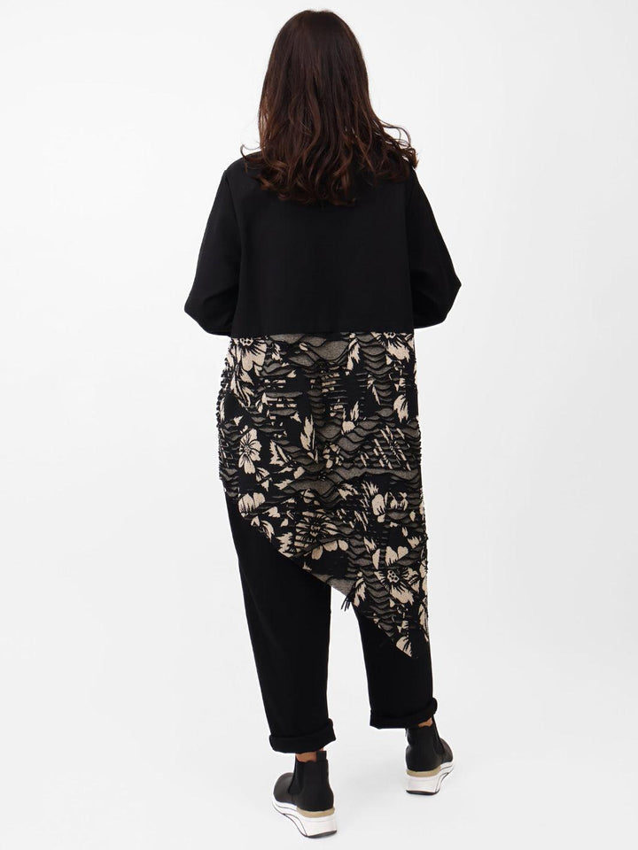 Ruby Asymmetric Top In Black/Beige-Nicola Ross