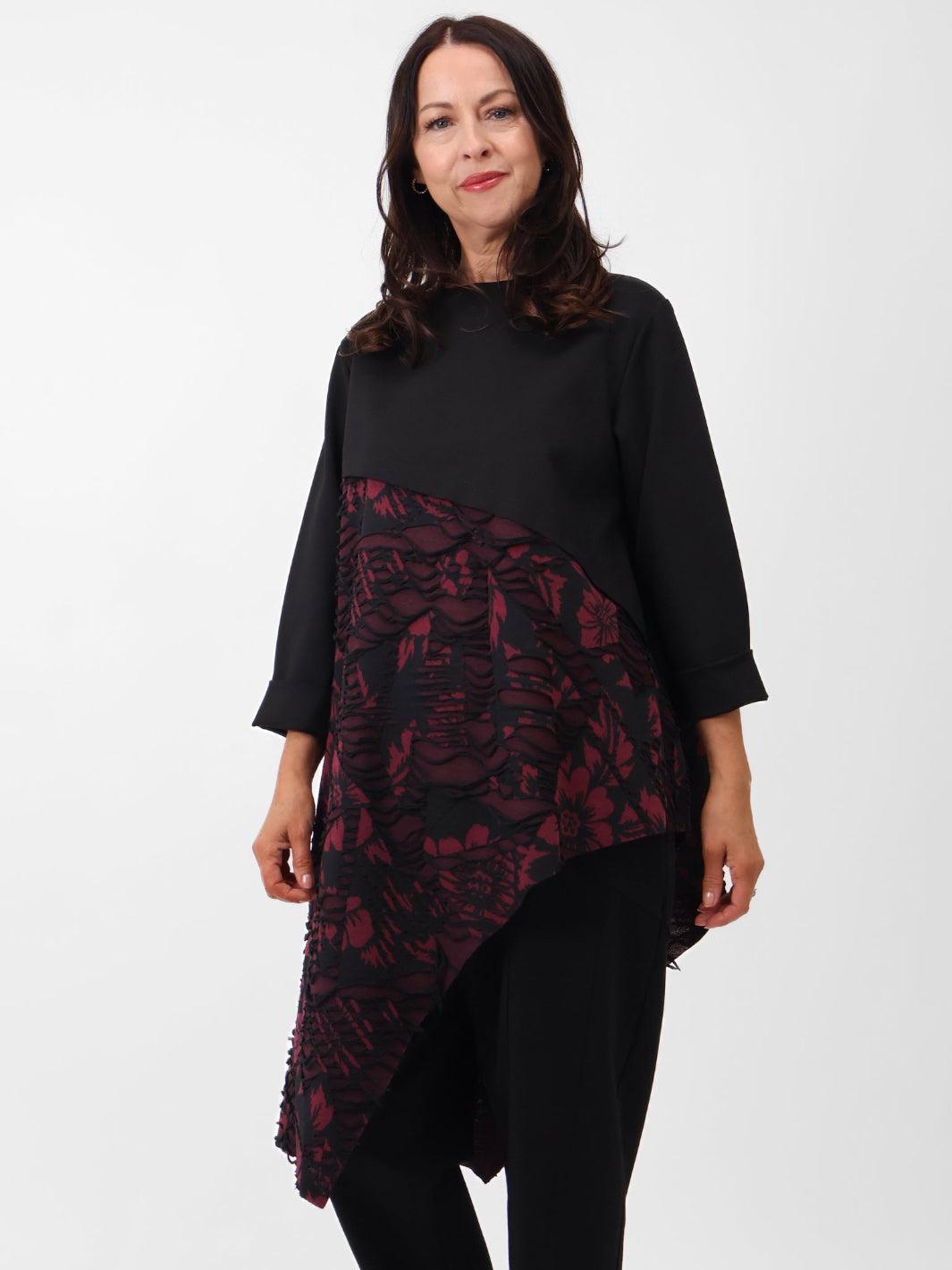 Ruby Asymmetric Top In Black/Plum-Nicola Ross