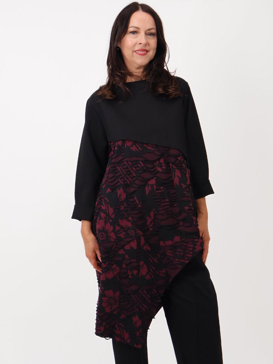 Ruby Asymmetric Top In Black/Plum-Nicola Ross