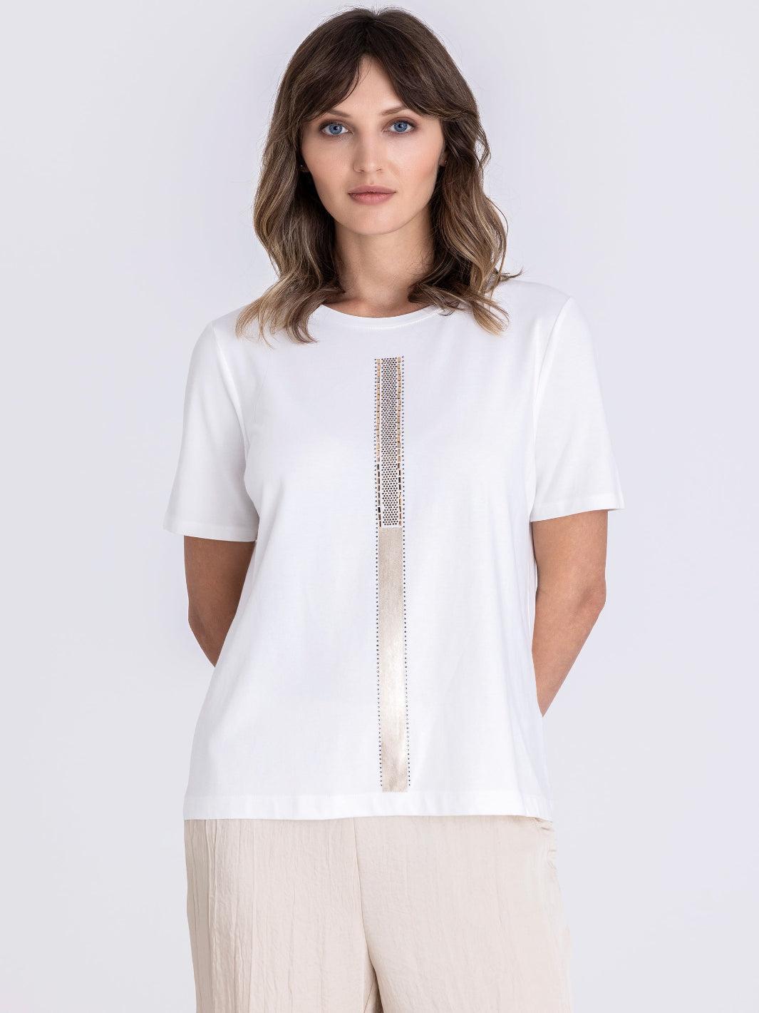 Tuzzi Embellished T-Shirt In Ecru 413456 – Nicola Ross
