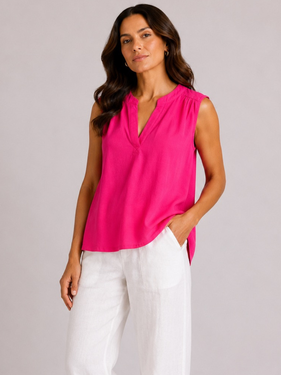 Freequent Sleeveless Top In Pink 206483