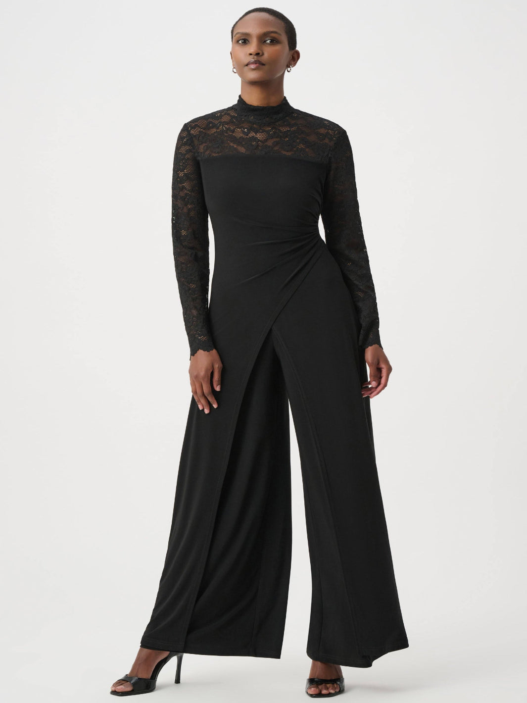 Joseph Ribkoff Lace Wide-Leg Jumpsuit In Black 264196