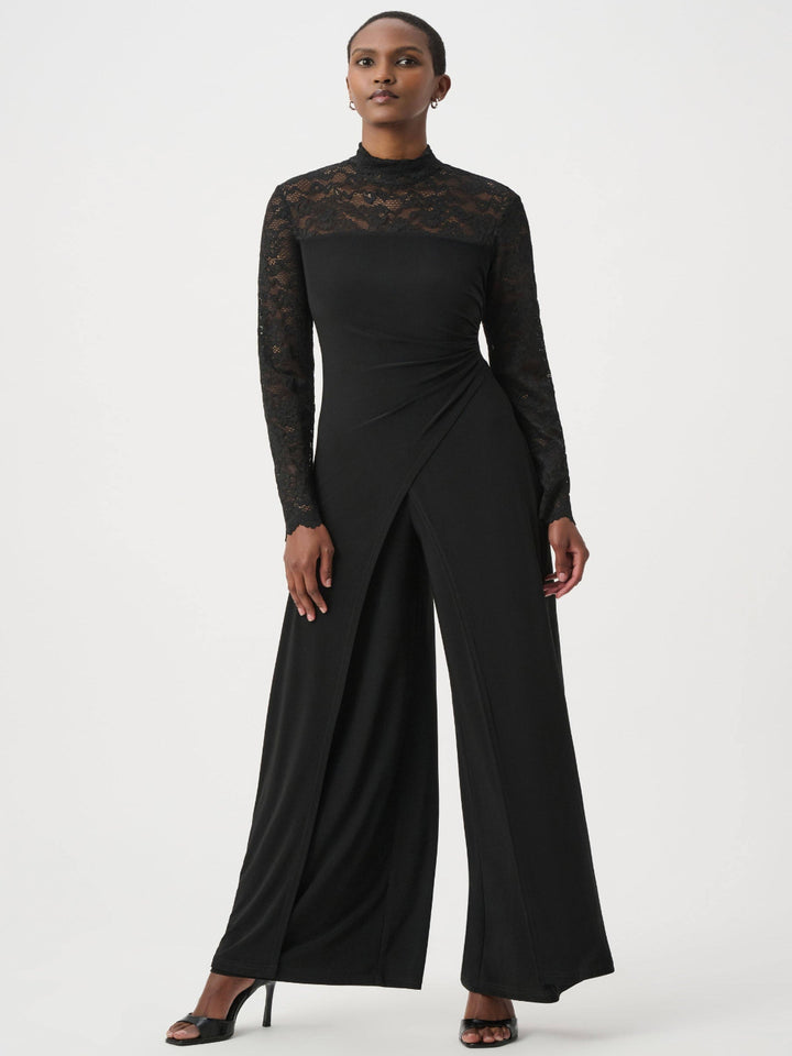 Joseph Ribkoff Lace Wide-Leg Jumpsuit In Black 264196