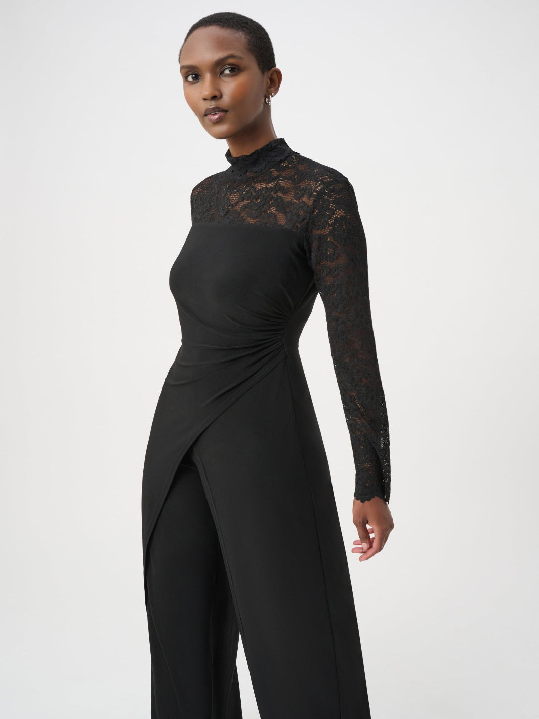 Joseph Ribkoff Lace Wide-Leg Jumpsuit In Black 264196